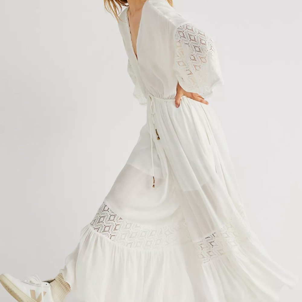 Free People Angela Jumpsuit White